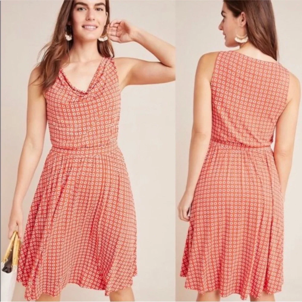 Maeve by Anthropologie Brianne Cowl Neck Daisy Print Dress, Size X-Large XL - Picture 9 of 12